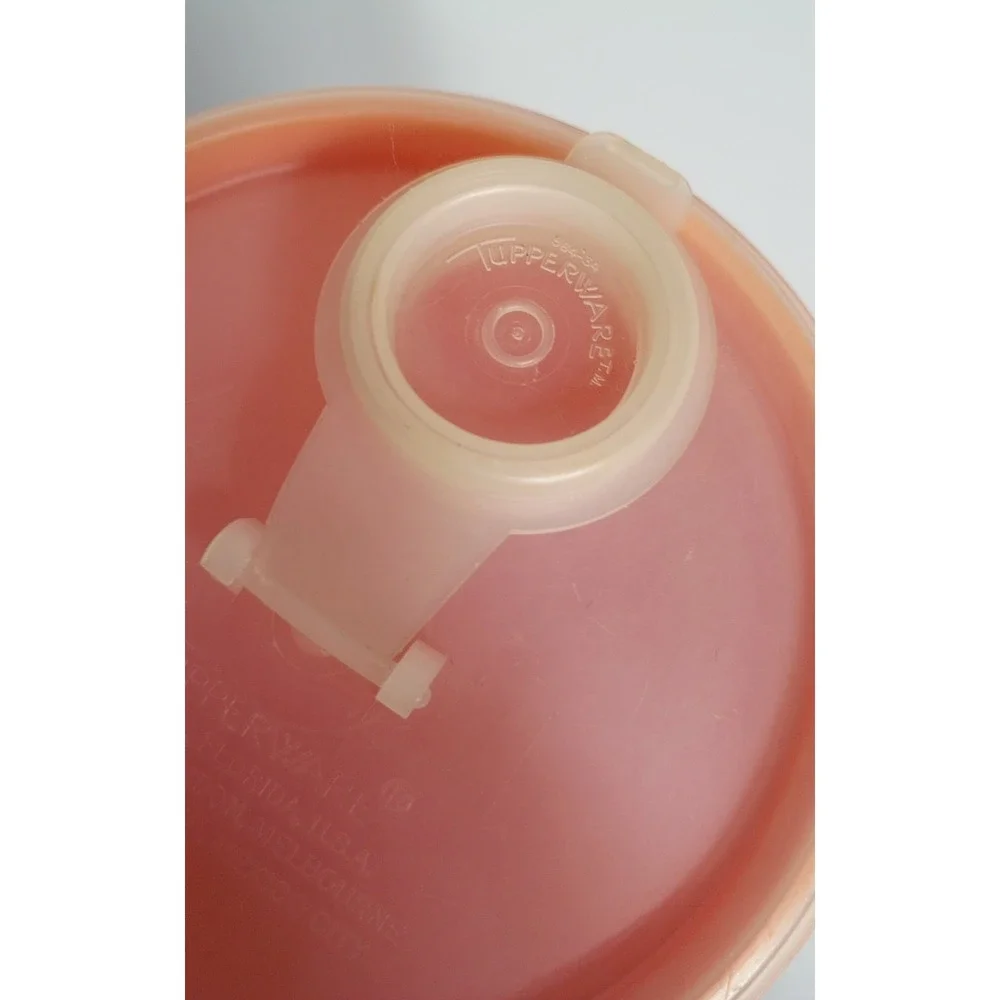 Vintage Tupperware Container 262-6 With Drink Lid 603-2 Pour Spout‎ Orange 8.5